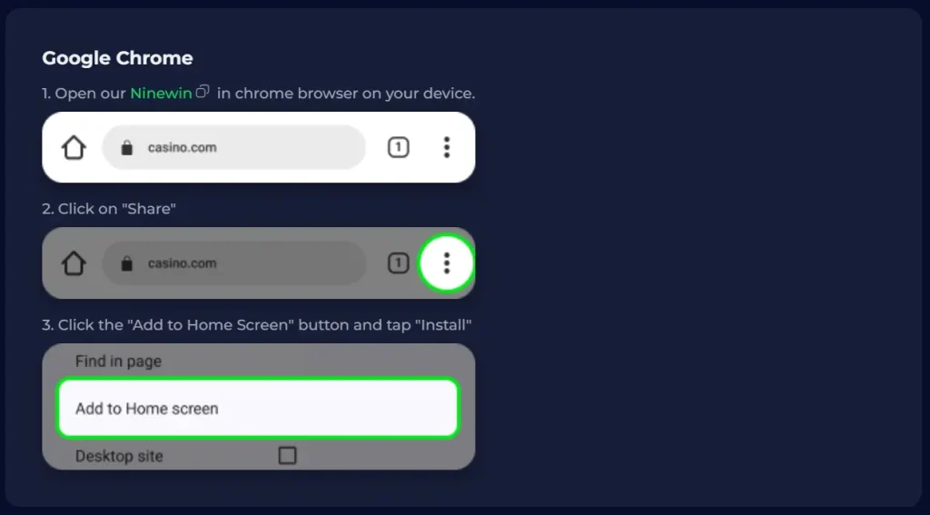 Installation of App