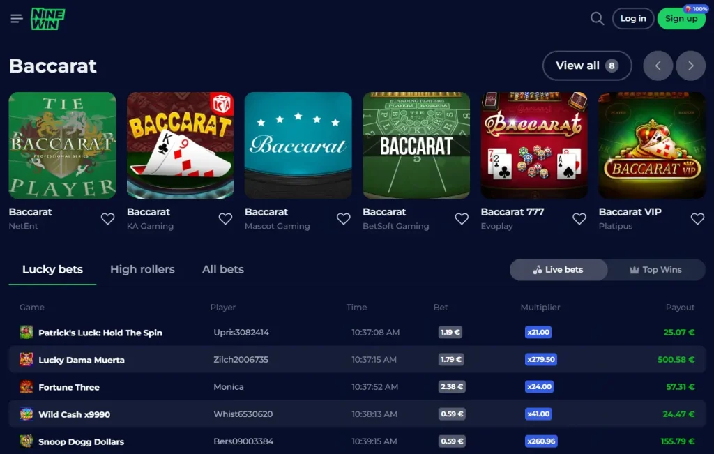 Live Casino Page