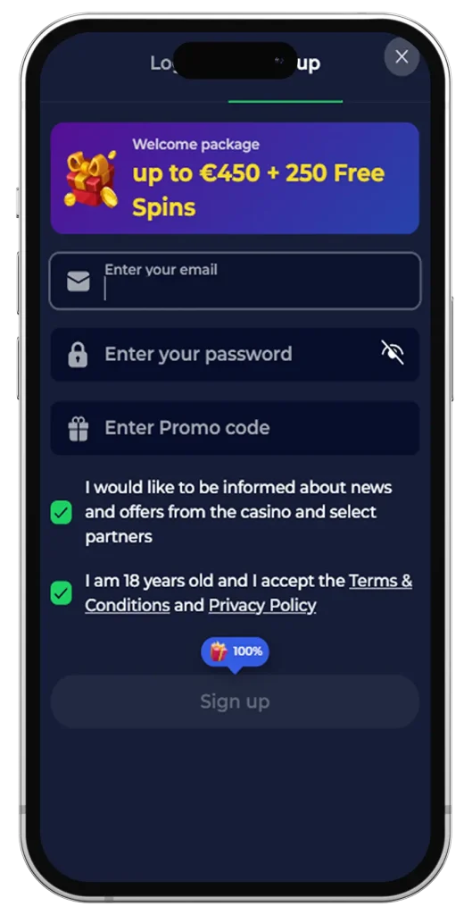 Mobile Sign Up