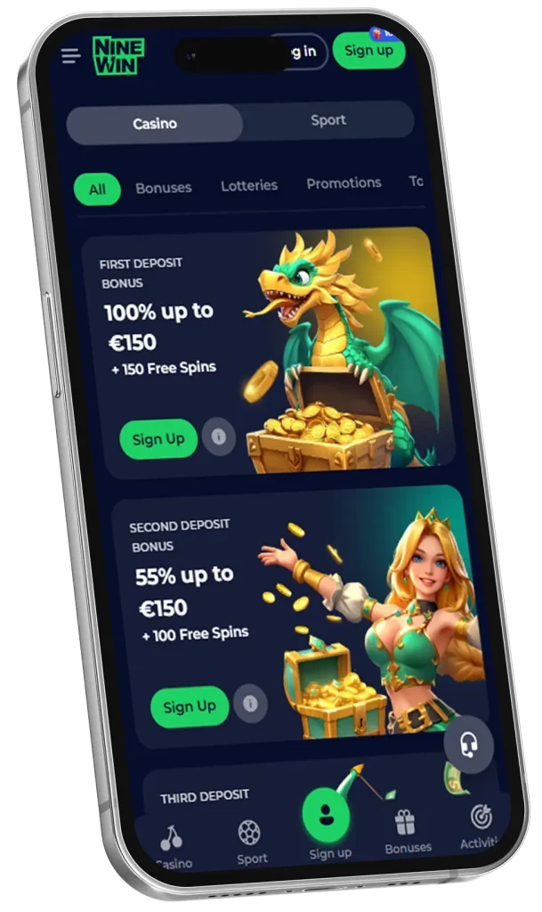 Bonuses on Nine Win App